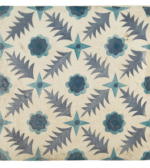 Neisha Crosland Atlas Pine Flower Indigo Blue Floor Tiles