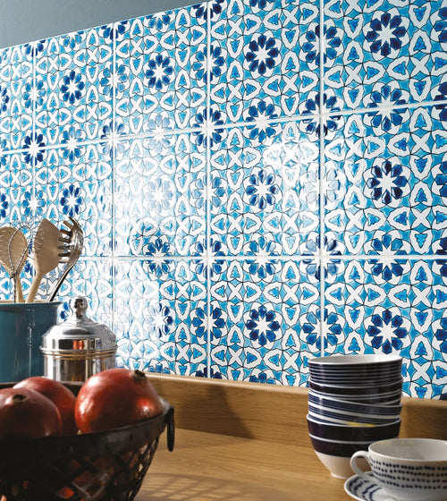 Andalucia Bodegas Patterned Tile Blue Kitchen Tiles