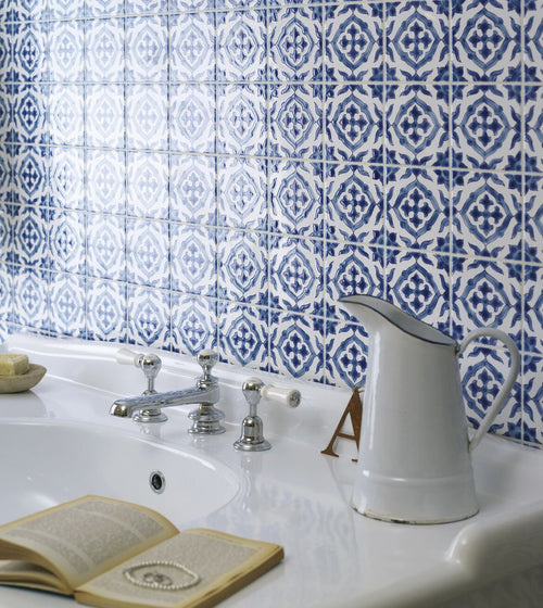 Andalucia Jerez Patterned Tile Blue Kitchen Tiles
