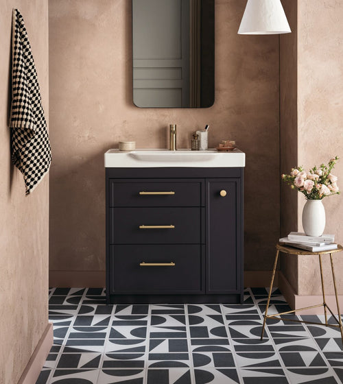 Bert & May Split Shift Old Iron Porcelain Tile Black & White Wall Tiles