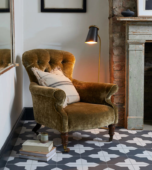 Bert & May Black Crosses Porcelain Tile Black & White Wall Tiles