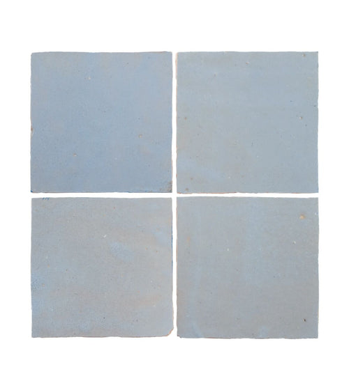 Medina Cornflower Blue Square Handmade Moroccan Zellige Tile Kitchen Tiles