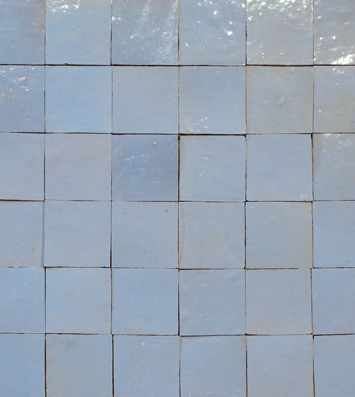 Medina Cornflower Blue Square Handmade Moroccan Zellige Tile Kitchen Tiles