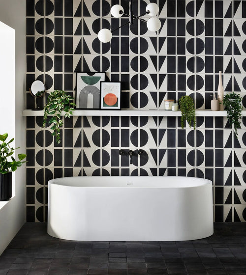 Bert & May Split Shift Old Iron Porcelain Tile Black & White Wall Tiles Bert & May Split Shift Old Iron Porcelain Tile Black & White Wall Tiles