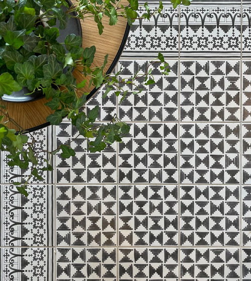 Casino Dealer Patterned Border Patterned Floor Tiles
