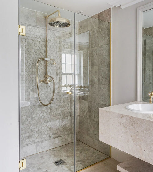 Westhampton Hexagon Mosaic, Honed Mosaic Floor Tiles Westhampton Hexagon Mosaic, Honed Mosaic Floor Tiles