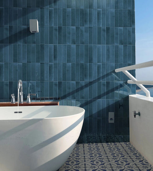 Ixworth Navy Brick Tile Herringbone Tiles