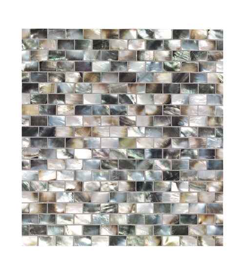 Mother of Pearl Black Rectangle Brick Mosaic Grey Wall Tiles Mother of Pearl Black Rectangle Brick Mosaic Grey Wall Tiles