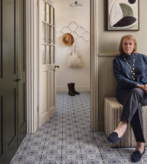 Nina Campbell La Moulade Indigo Porcelain Tile  Nina Campbell La Moulade Indigo Porcelain Tile