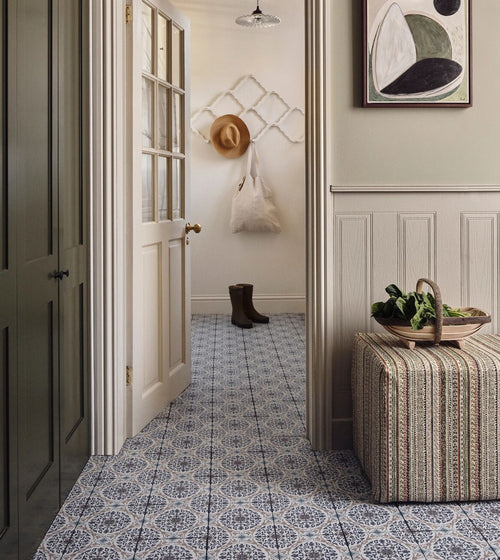 Nina Campbell La Moulade Indigo Porcelain Tile