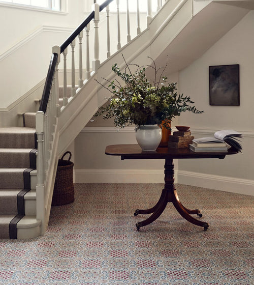 Nina Campbell Ronda Coral Aqua Porcelain Tile Patterned Floor Tiles Nina Campbell Ronda Coral Aqua Porcelain Tile Patterned Floor Tiles