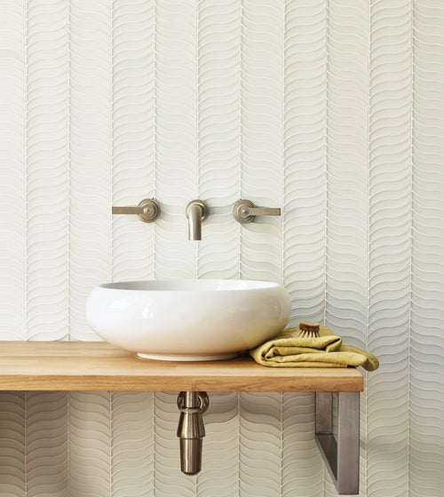 Nordic Glass Bergen Snow White Mosaic Glass Wall Tiles Nordic Glass Bergen Snow White Mosaic Glass Wall Tiles
