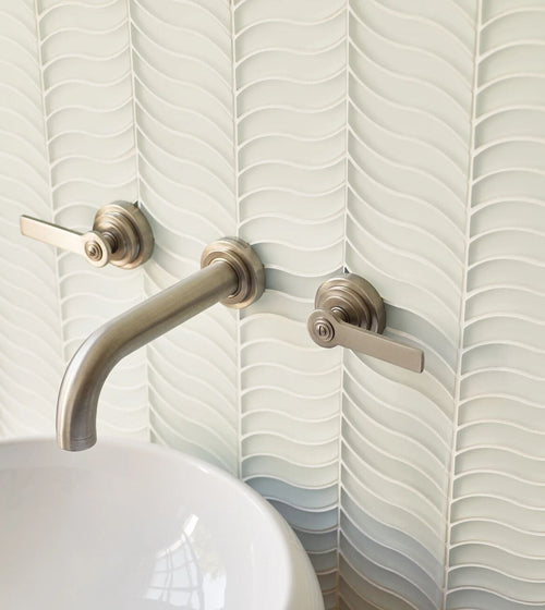 Nordic Glass Bergen Snow White Mosaic Glass Wall Tiles