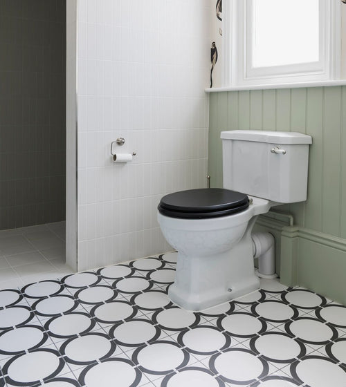 Neisha Crosland Tulia Hula Hoop Black Patterned Floor Tiles