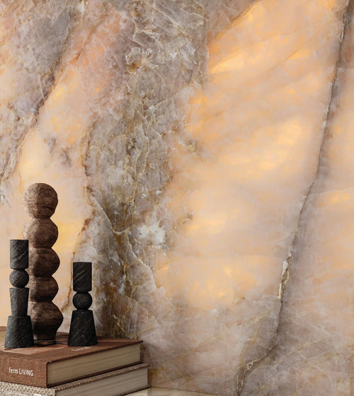 Onyx Lumi Amber Polished Marble Effect Tile 60 x 120 Kitchen Tiles