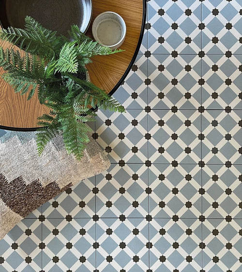 Patisserie Hevin Blue Patterned Tile Patterned Floor Tiles