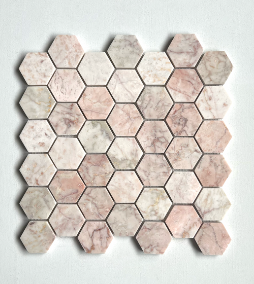 Aegean Pink Large Hexagon Marble Mosaic Aegean range collection Aegean Pink Large Hexagon Marble Mosaic Aegean range collection Aegean Pink Large Hexagon Marble Mosaic Aegean range collection