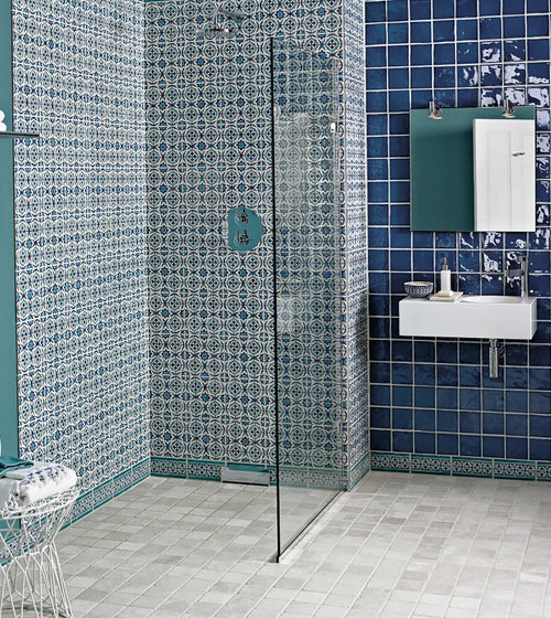 Andalucia Morena 20 x 20 Patterned Tile Blue Kitchen Tiles