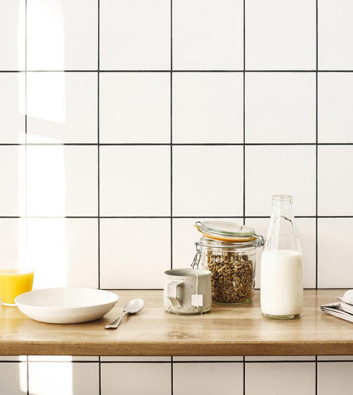 Architecture White Gloss Square Pencil Kitchen Tiles