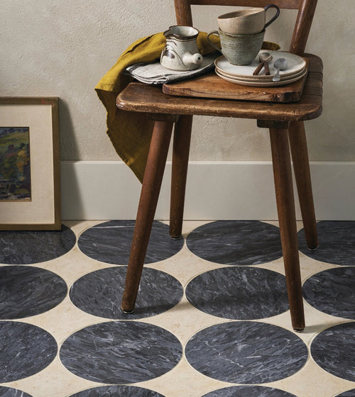 Blends Nero Circle Marble Tile Kitchen Tiles