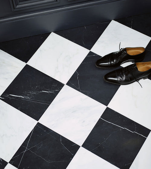 Chequers Court White White Floor Tiles