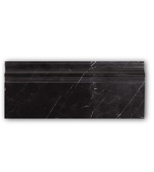 East Hampton Black Marble Skirting Black Bathroom Tiles