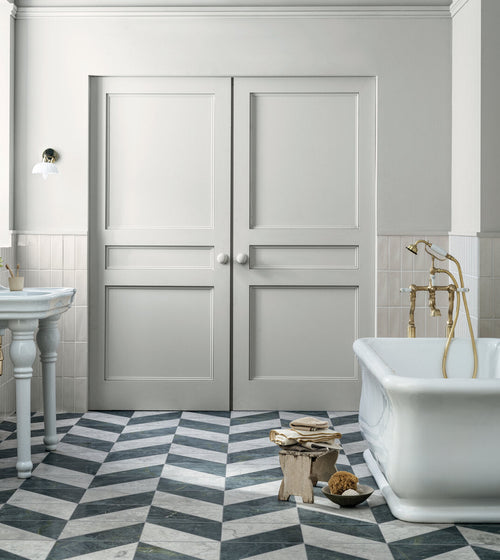 Blends Verde Triangle Marble Tile Kitchen Tiles