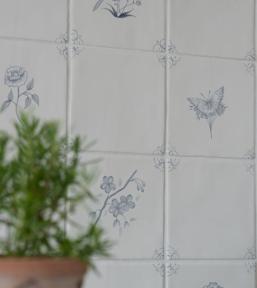 English Delft Butterfly 1 Charcoal Matt Tile English Craft Kitchen Tiles English Delft Butterfly 1 Charcoal Matt Tile English Craft Kitchen Tiles