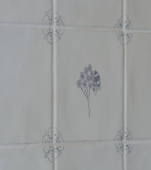 English Delft Bee Charcoal Matt Tile English Craft Kitchen Tiles English Delft Bee Charcoal Matt Tile English Craft Kitchen Tiles