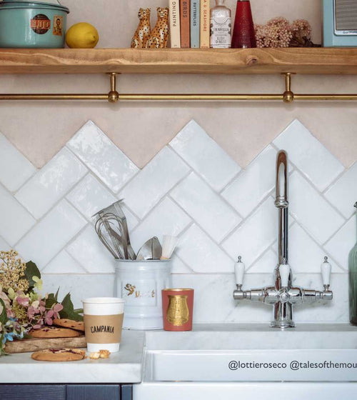 Forecast Wight Rectangle Glazed Tile Splashback Wall Tiles
