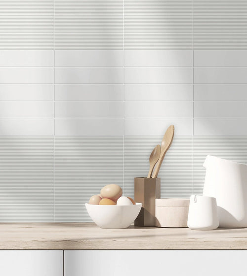 Levante Ridge Chalk Kitchen Wall Tiles