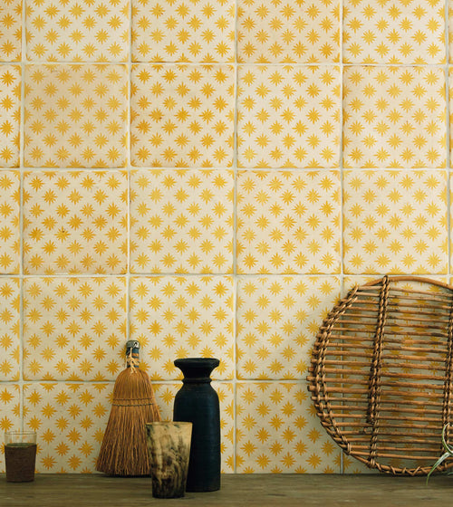 Neisha Crosland Atlas Star Anise Buttercup Handmade Kitchen Tiles