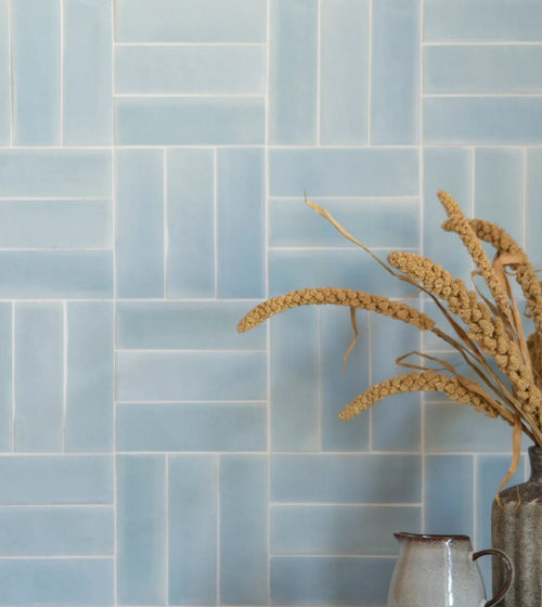 South Cliff Celeste Brick Tile Herringbone Tiles
