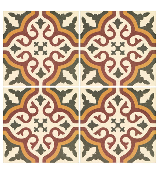 Abbey Whitby Patterned Porcelain Tile Victorian Floor Tiles
