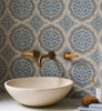 Default Title Bathroom Floor Tiles Nina Campbell Udaipur Blue Porcelain Tile thumbnail