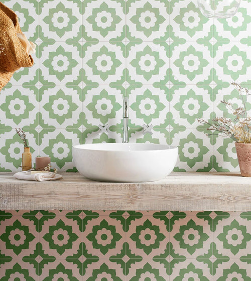 Bert & May Green Santona Porcelain Tile Kitchen Tiles