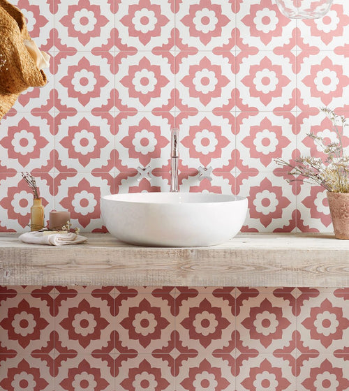Bert & May Pink Santona Porcelain Tile Kitchen Tiles