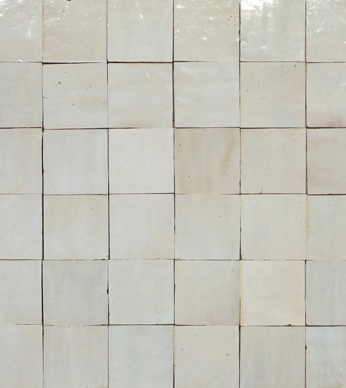 Medina Cloudy White Square Handmade Moroccan Zellige Tile Zellige Kitchen Tiles