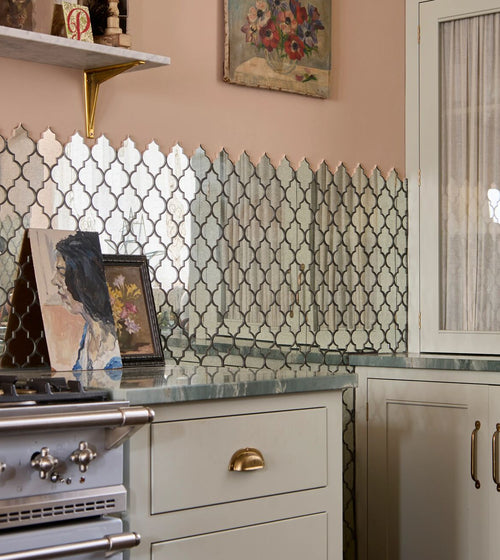 Deco Glass Bell Silver Mosaic Kitchen Tiles