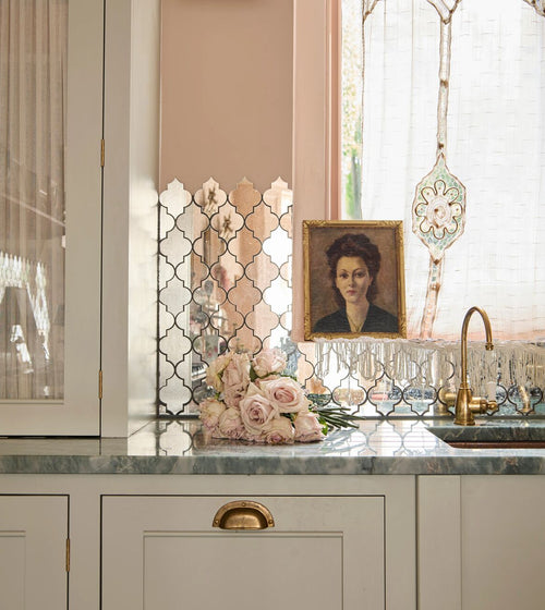 Deco Glass Bell Silver Mosaic Kitchen Tiles