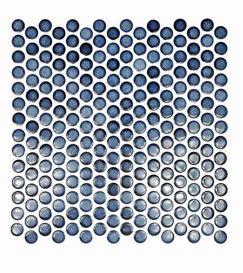 Copenhagen Penny Round Blue Mosaic Bathroom Tiles