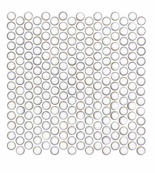 Copenhagen Penny Round White Mosaic Black & White Kitchen Tiles