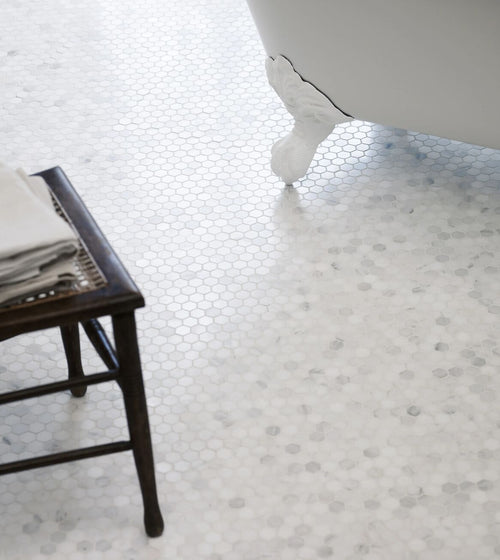 East Hampton Hexagon Marble Mosaic Marble Kitchen Tiles
