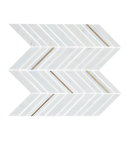 East Hampton Marble Chevron Mosaic Bathroom Tiles