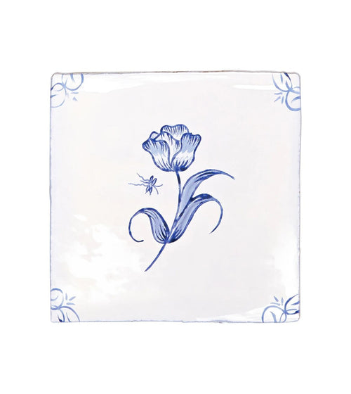 English Delft Tulip Blue Gloss Tile English Craft Bathroom Tiles