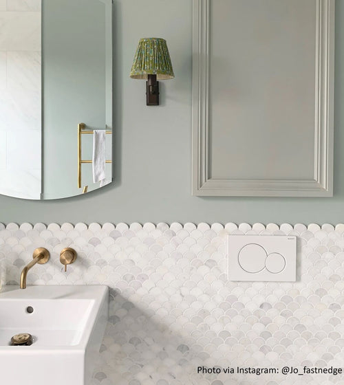 East Hampton Scallop Marble Mosaic Marble Kitchen Tiles