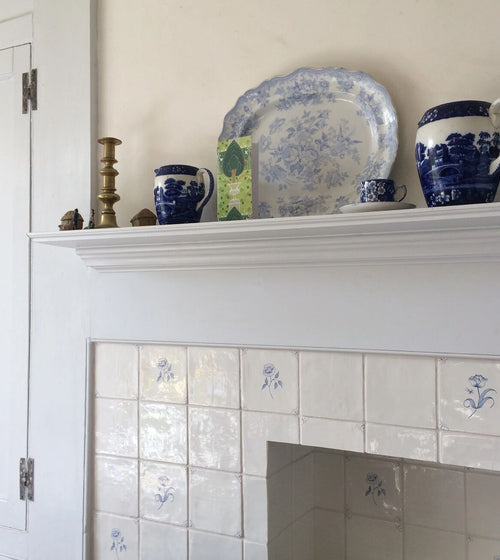English Delft Blue Gloss Base Tile Splashback Wall Tiles