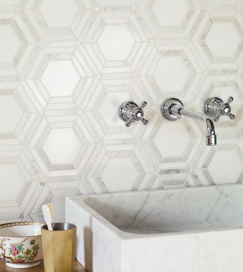 High Society Marble Rockefeller Bathroom Tiles