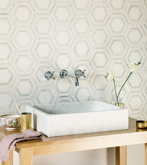 High Society Marble Rockefeller Bathroom Tiles