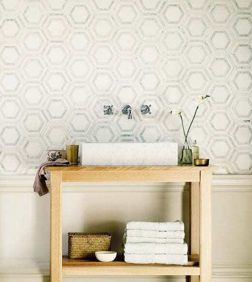 High Society Marble Rockefeller Bathroom Tiles
